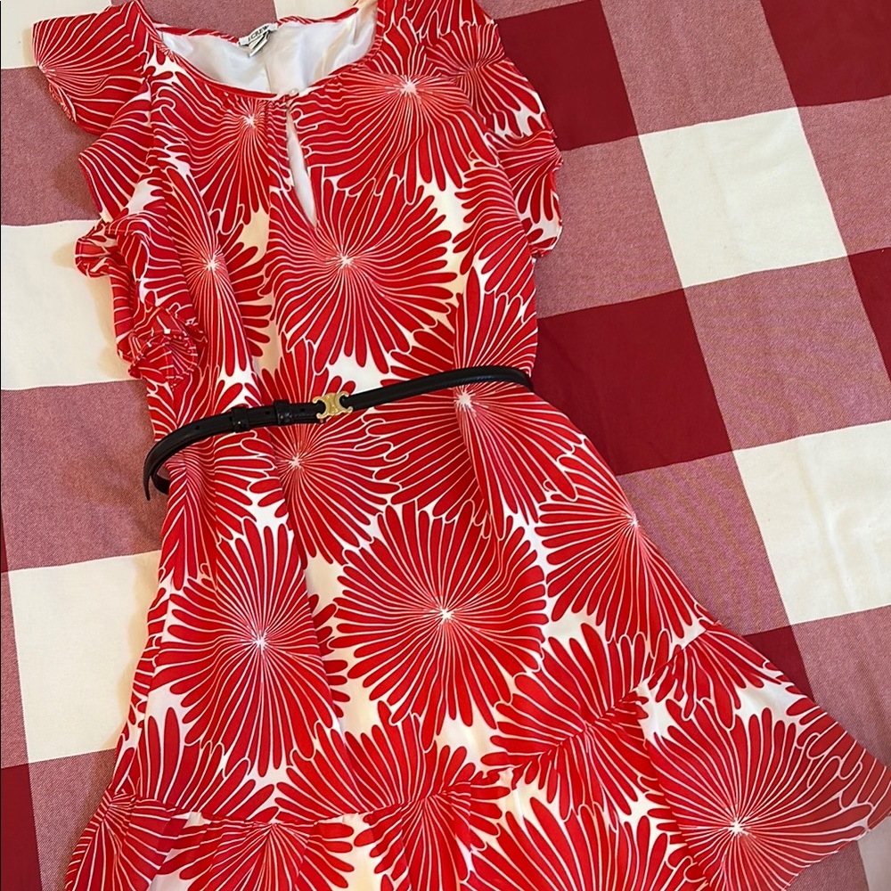 J Crew Factory Floral flowy red dress, size XXS